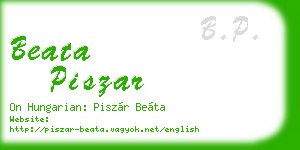 beata piszar business card