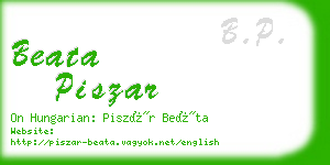 beata piszar business card